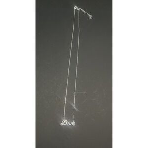 16-18" Adjustable 925 Sterling Silver Marked Love Necklace CZ Gems New